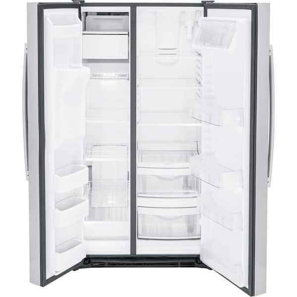 GE. 25.3 cu. ft. Side by Side Refrigerator in Fingerprint Resistant Stainless Steel, Standard Depth - Image 4