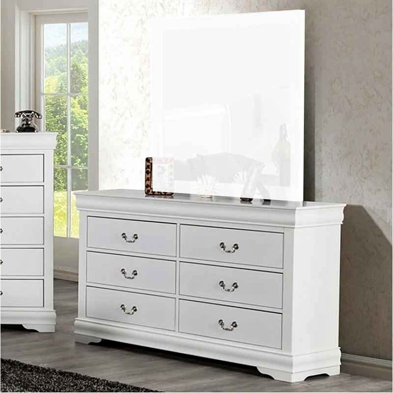 White Dewin 6 Drawer Dresser