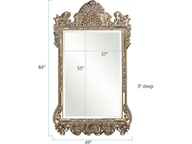 Marquette 84 X 48 inch Champagne Silver Wall Mirror by Howard Elliott Collection - Image 5