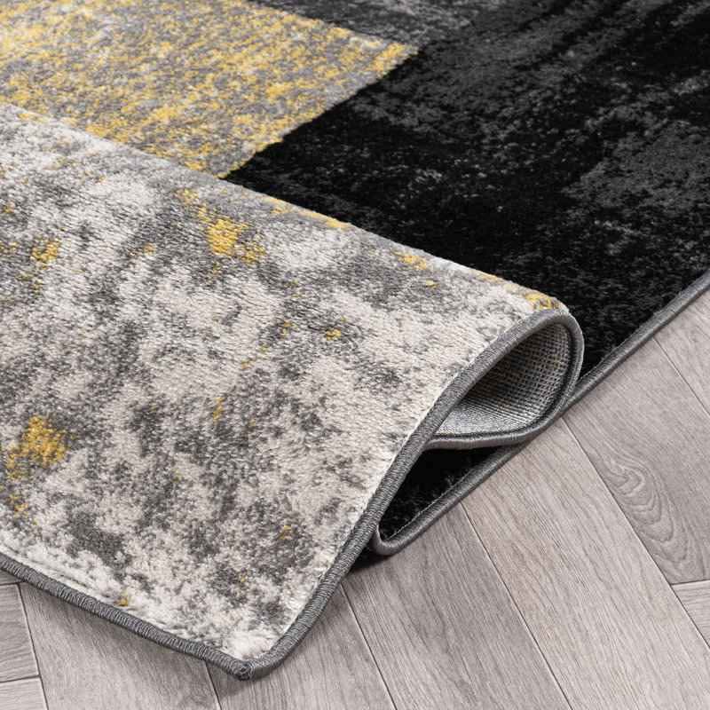 Bionda Geometric Yellow/Black/Gray Area Rug 10' x 14' - Image 4