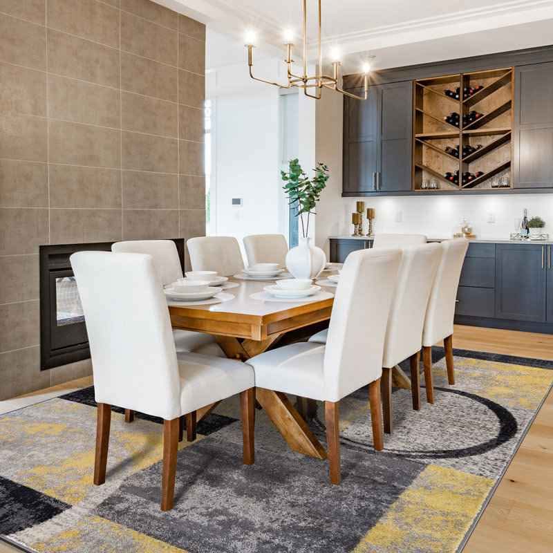 Bionda Geometric Yellow/Black/Gray Area Rug 10' x 14' - Image 5