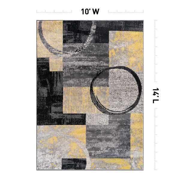 Bionda Geometric Yellow/Black/Gray Area Rug 10' x 14' - Image 6