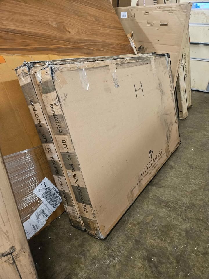 Uttermost Egon 29-7/8" W x 50" H Rectangular Framed Bathroom Wall Mirror - Image 9