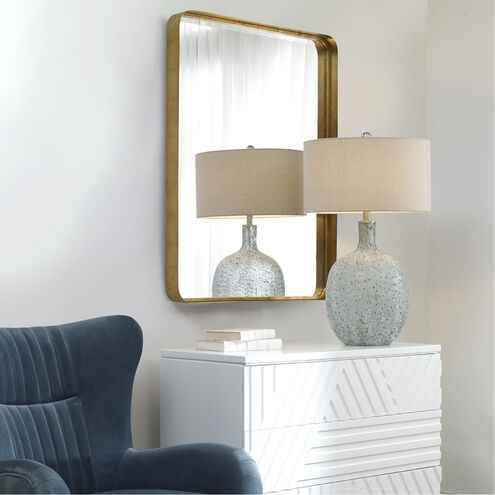 Crofton 40 X 30 inch Antiqued Gold Leaf Mirror - Image 5