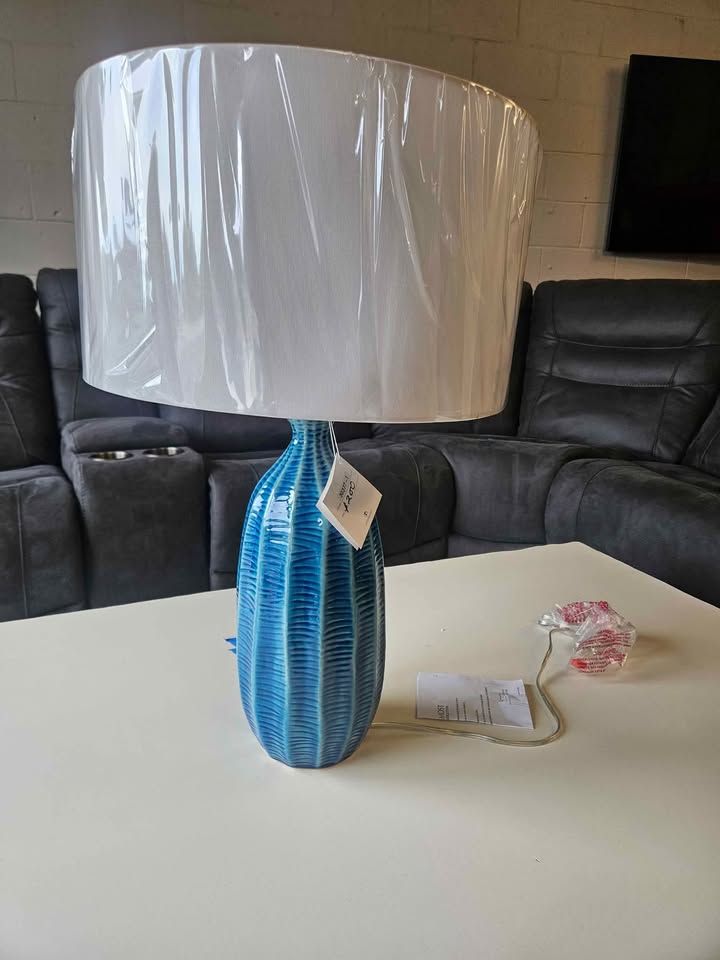 Uttermost Table and Floor Lamps Bixby Blue Table Lamp 30377-1 at Anna's Home Furnishings - Image 2