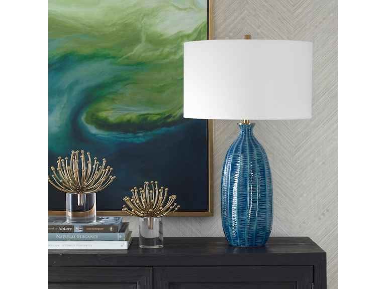 Uttermost Table and Floor Lamps Bixby Blue Table Lamp 30377-1 at Anna's Home Furnishings - Image 3