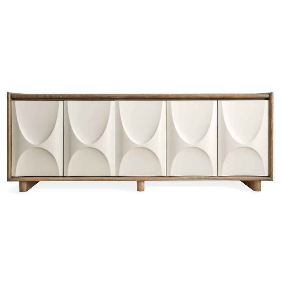 Black Label Swoosh 5 Door Cabinet ( Retails $5000.00 ) ( Cream ) - Image 2