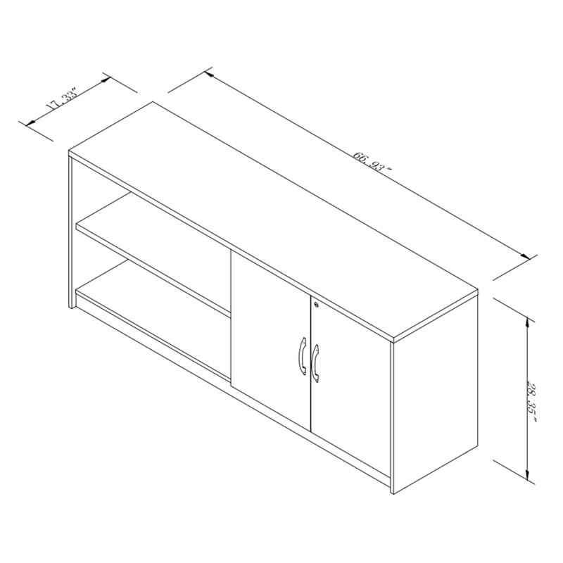 Espresso Negin Storage Side cabinet with Two Shelves ( Expresso ) - Image 3