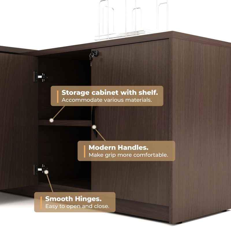 Espresso Negin Storage Side cabinet with Two Shelves ( Expresso ) - Image 4