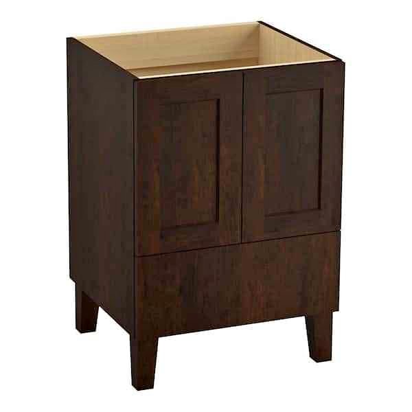KOHLER Poplin 24 in. Bath Vanity Cabinet Only in Claret Suede and Mohair Grey