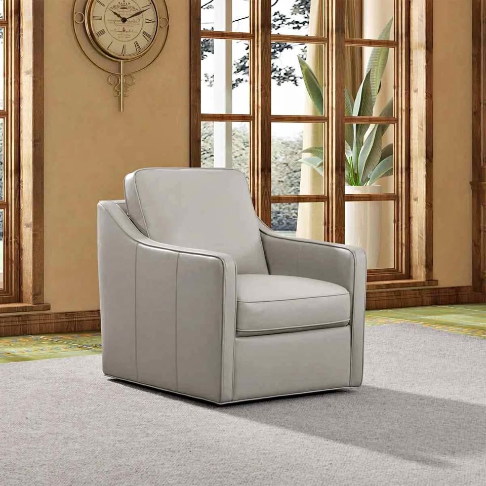 Concise Leather Swivel Chair