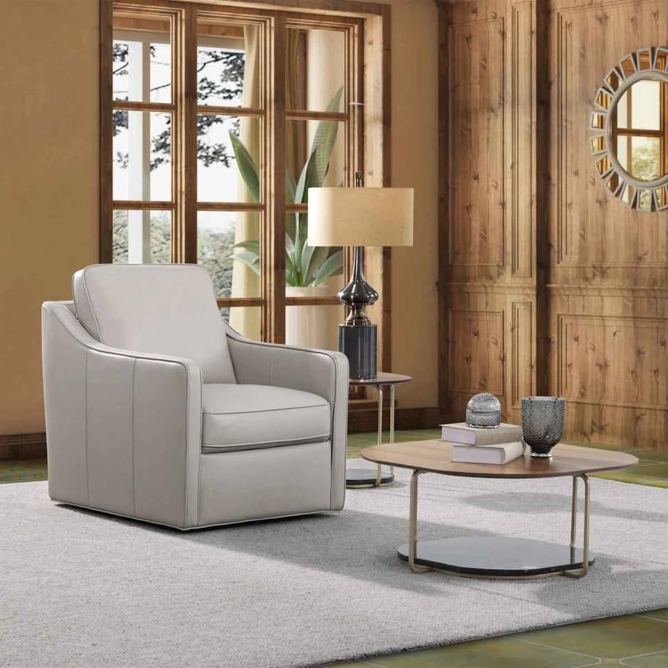 Concise Leather Swivel Chair - Image 2