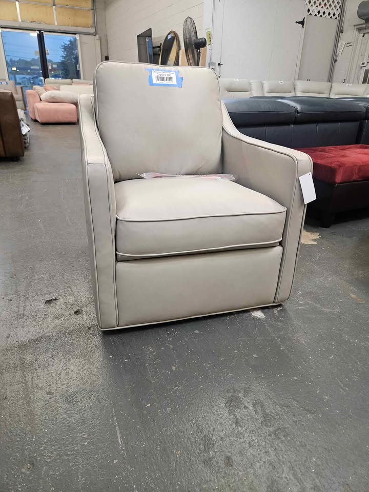 Concise Leather Swivel Chair - Image 9