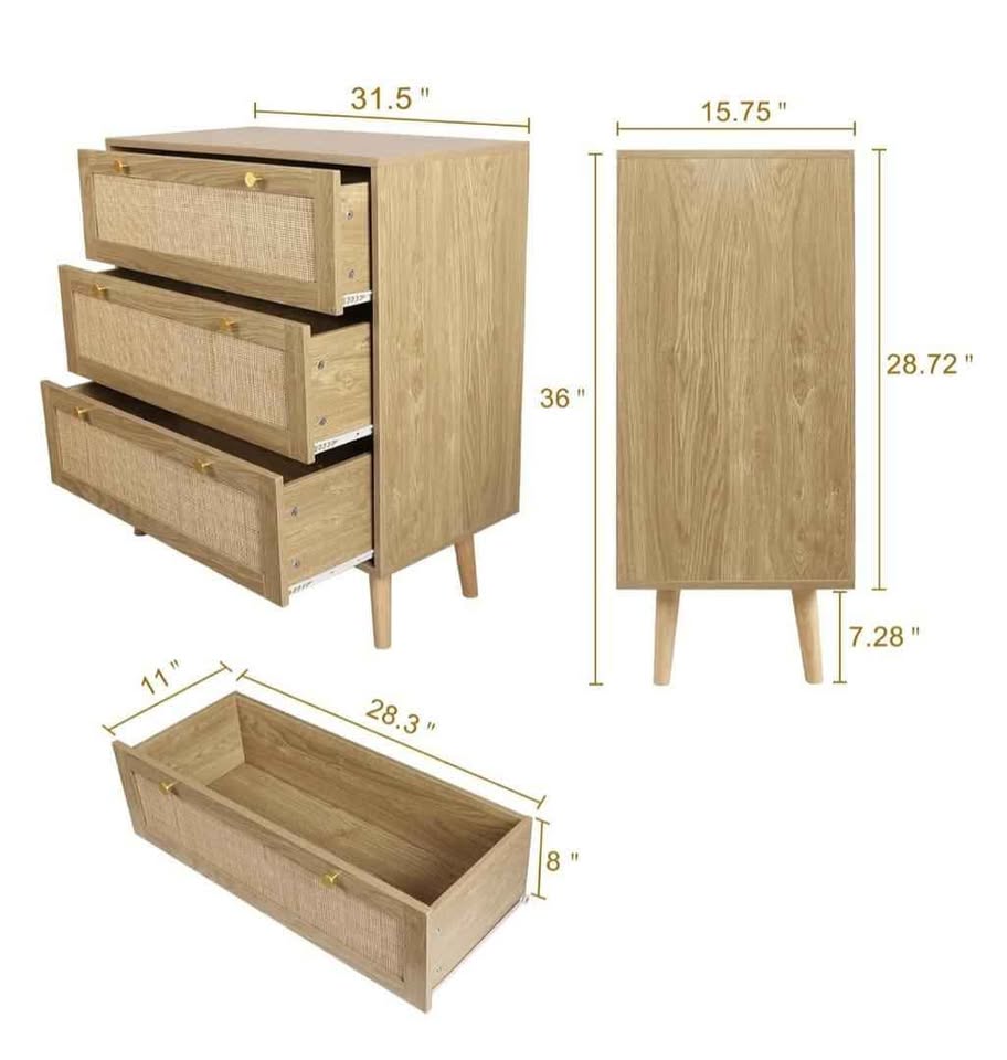 Anmytek 3 Drawer Dresser ( Item# H0027 ) - Image 2