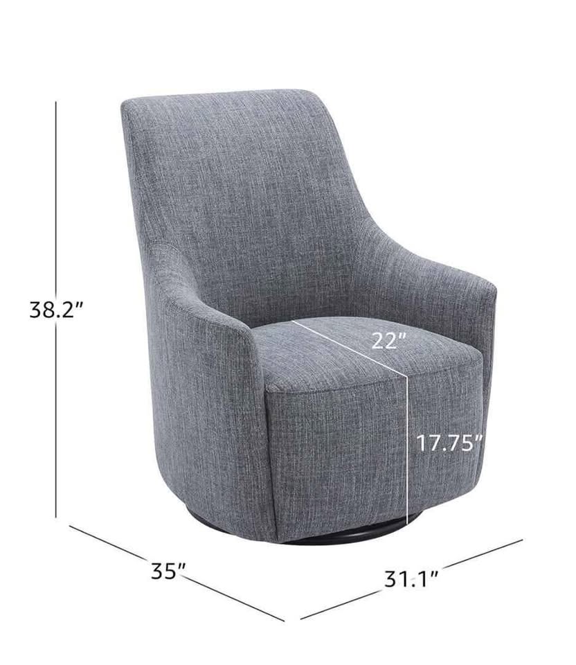 Rivet Contemporary High-Back Upholstered Swivel Accent Chair, 31.1" - Image 4