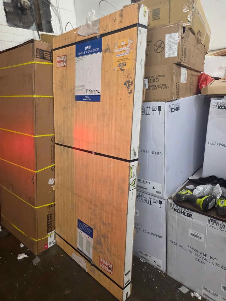 Double Sliding Frameless Shower Door- DS01 ( 66" W x 76" H ) Chrome - Image 5