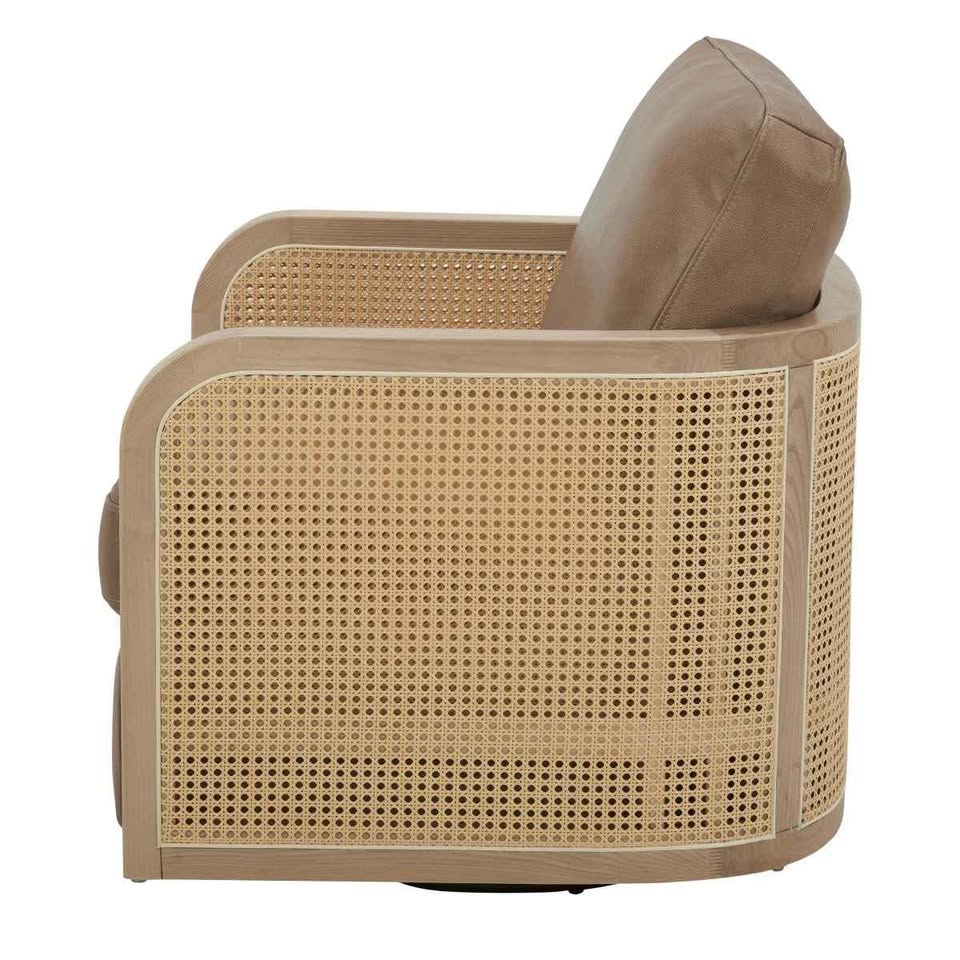 Harley Leather Swivel Accent Chair - Image 2