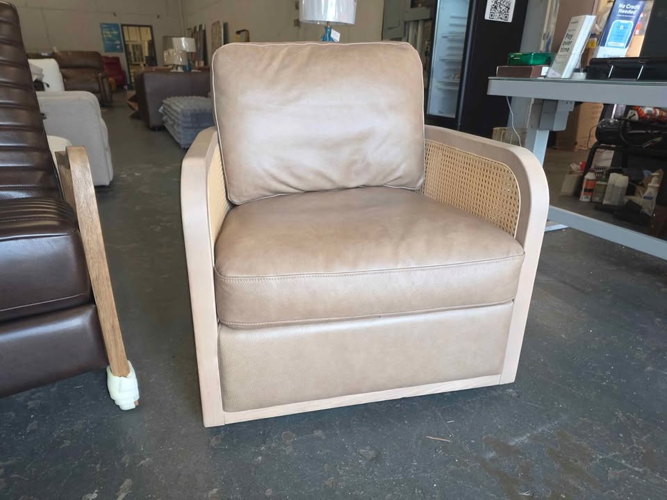 Harley Leather Swivel Accent Chair - Image 7