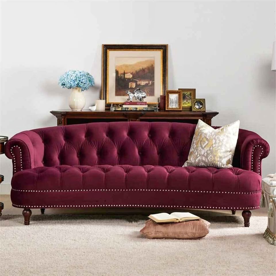 Joannes Velvet Rolled Arm Chesterfield