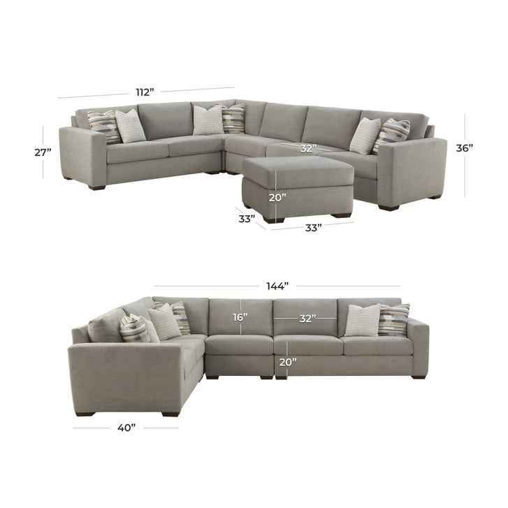 Flexsteel Collins 5-piece Fabric Modular Sectional - Image 2