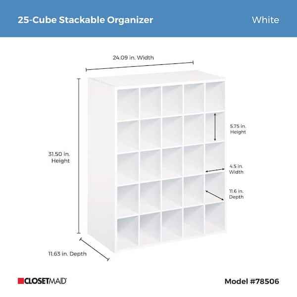 ClosetMaid 32 in. H x 24 in. W x 12 in. D White Wood Look 25-Cube Storage Organizer - Image 3