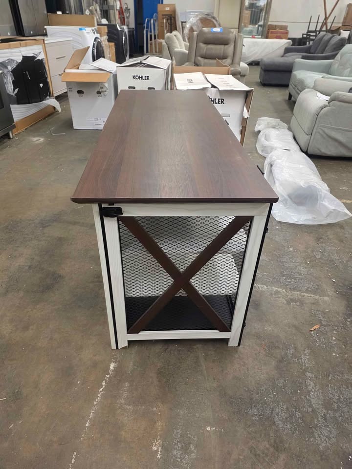 Living Essentials 65" Cooper Dog Crate Credenza with Shelves & Mat Kit - Image 8