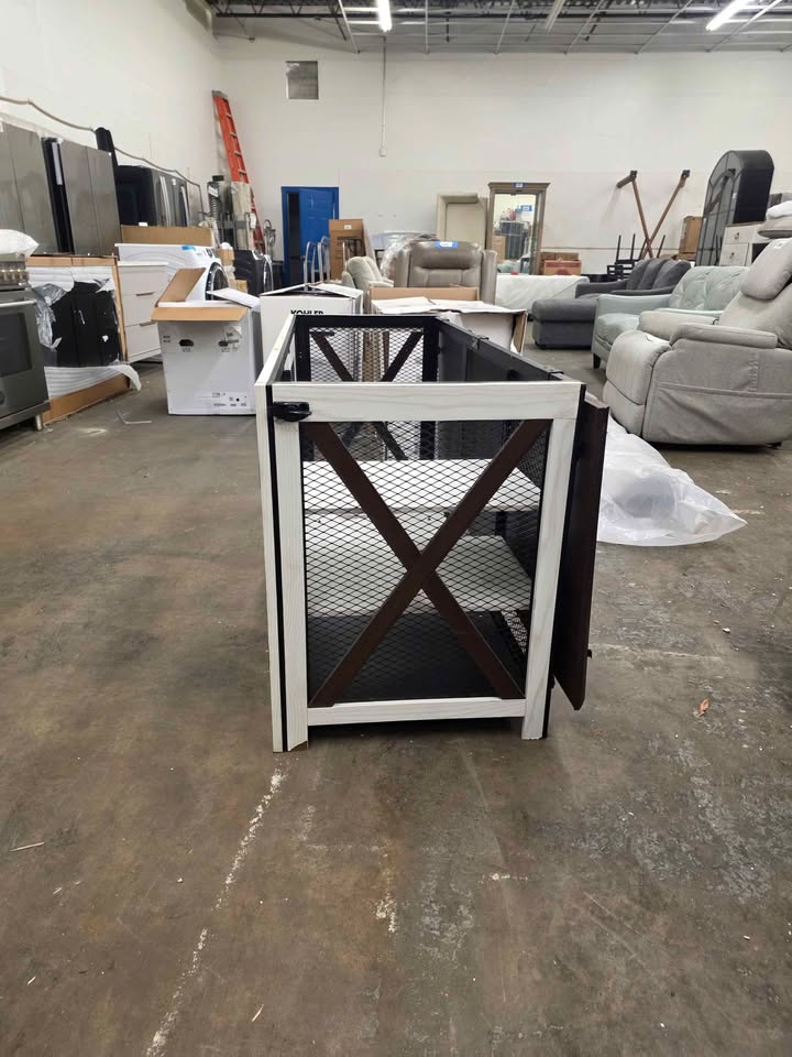 Living Essentials 65" Cooper Dog Crate Credenza with Shelves & Mat Kit - Image 10