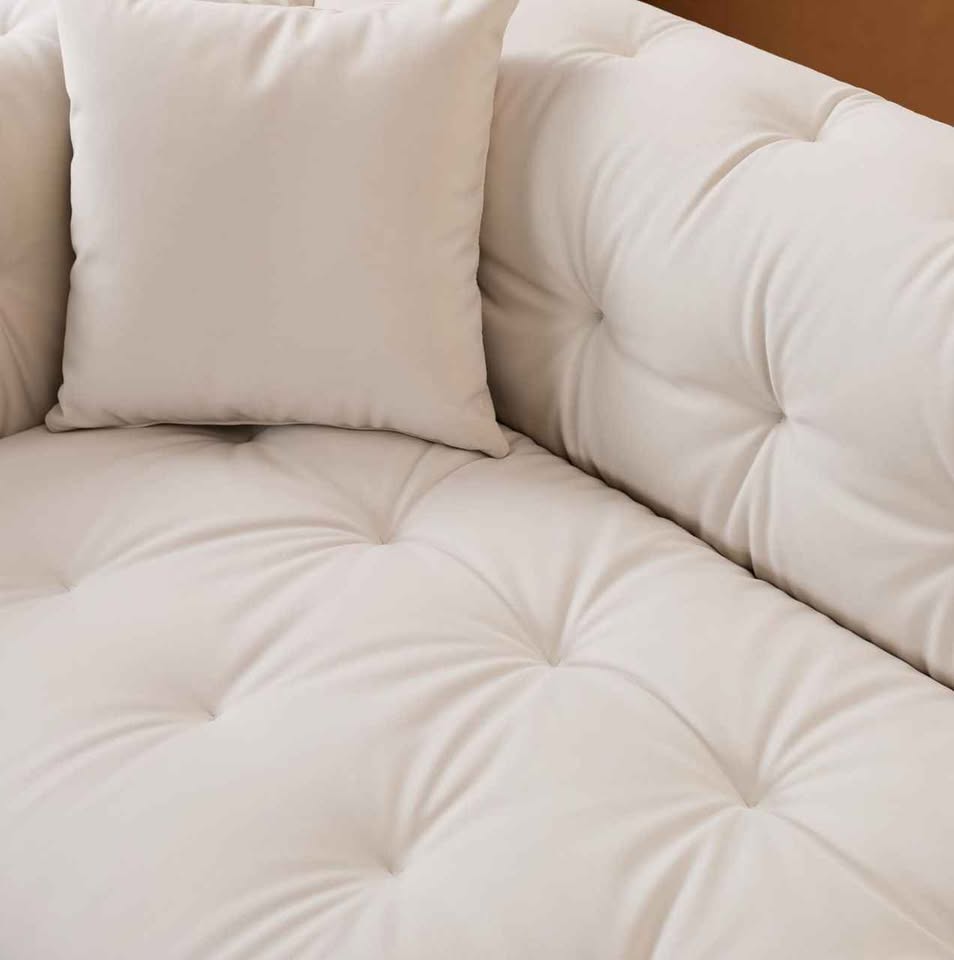 WKS12 Vintage Medieval Style Sofa, White, with 2 Throw Pillows IH270 ( Retails $3000.00 ) - Image 5