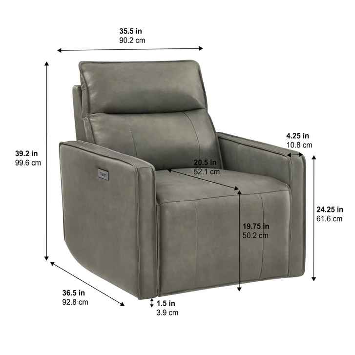 Henredon Keira Leather Zero Gravity Recliner - Image 2