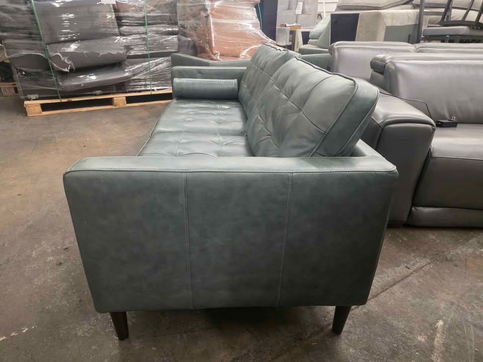Harstine Leather Sofa ( Green ) - Image 7