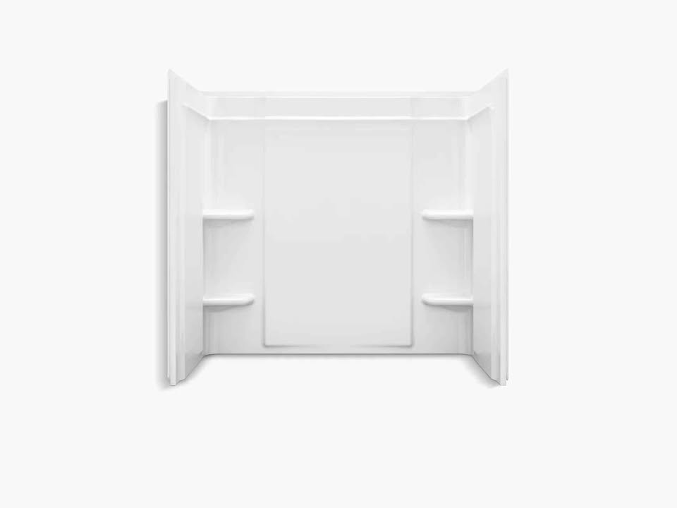 Sterling Ensemble Alcove 60 in. x 30 in. x 55 in. Fixed 3-Piece Direct-to-Stud Tub Surround in White