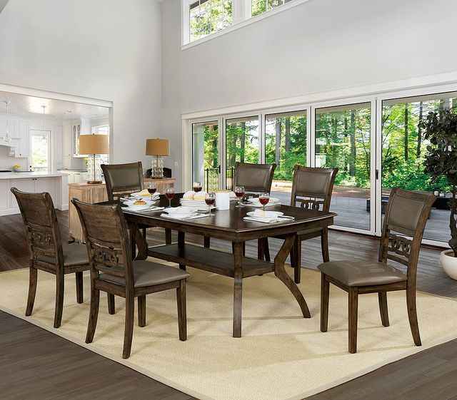 Furniture of America Holly Satin Walnut Dining Table - Image 3