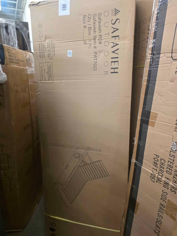 Newport Lounge Chair W/ Cushion - Outdoor - PAT7022 - Natural/Navy Striped - Safavieh - Image 9