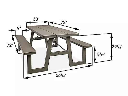 Lifetime Folding Picnic Tables 60233 A-Frame 6-Foot Top Brown - Image 4