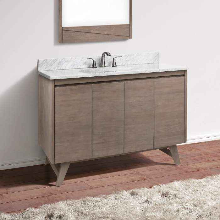 Coventry 48 in. Single Sink Bathroom Vanity - Grey Teak ( Retails $2300.00 ) - Image 3