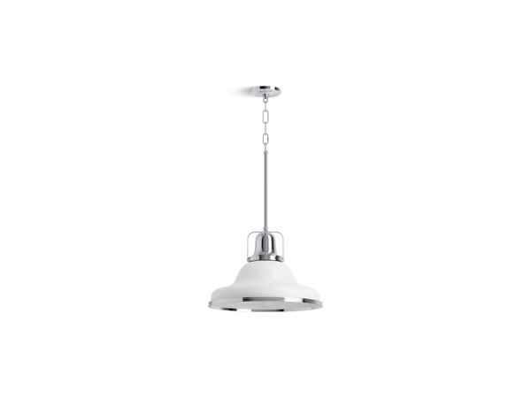 Kohler 32290-PE03-WCL Shaded XL Pendent Light, (3) CFL Lamp, 120 V, White w/ Chrome Trim Housing - Image 2
