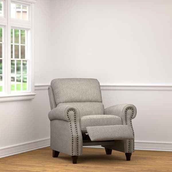 ProLounger Dove Grey Linen Push Back Recliner Chair