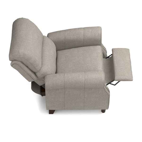 ProLounger Dove Grey Linen Push Back Recliner Chair - Image 3