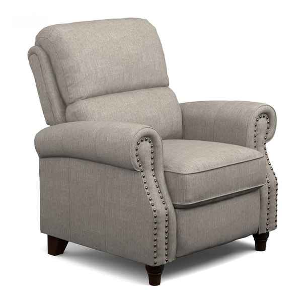 ProLounger Dove Grey Linen Push Back Recliner Chair - Image 4