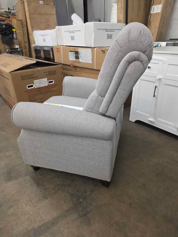 ProLounger Dove Grey Linen Push Back Recliner Chair - Image 7