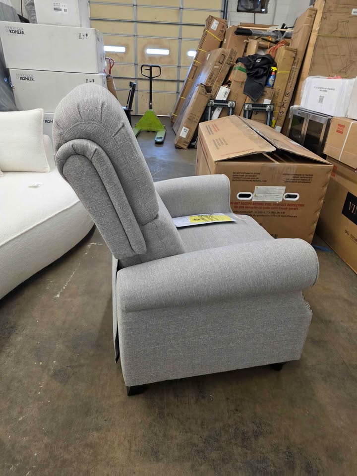 ProLounger Dove Grey Linen Push Back Recliner Chair - Image 9