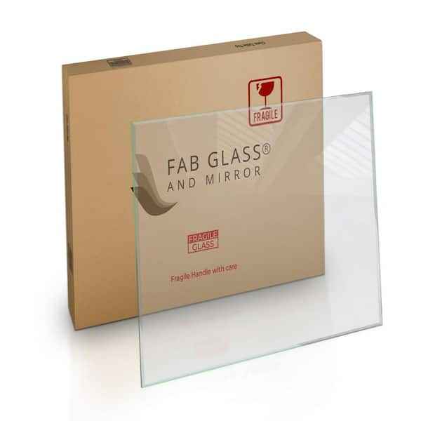Fab Glass and Mirror 48 in. Clear Square Glass Table Top 1/2 in. Thick Bevel Polish Tempered Radius
