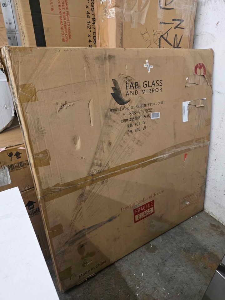 Fab Glass and Mirror 48 in. Clear Square Glass Table Top 1/2 in. Thick Bevel Polish Tempered Radius - Image 7