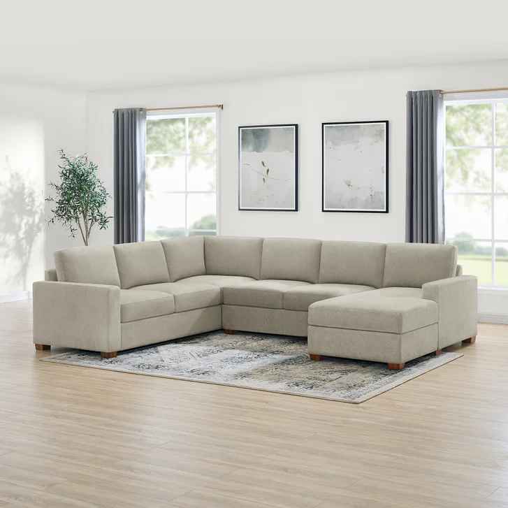 Thomasville Glenn Fabric Sectional with Storage Chaise
