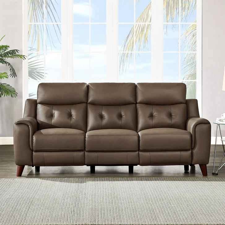 Malibu Leather Power Reclining Sofa with Power Headrests ( Retails $2900 )