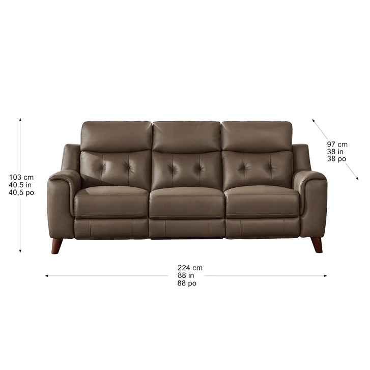 Malibu Leather Power Reclining Sofa with Power Headrests ( Retails $2900 ) - Image 5