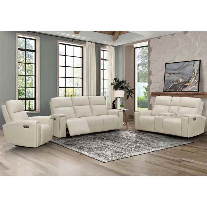 Keegan 3-piece Leather Power Reclining Set with Power Headrests ( Retails $5000.00 )