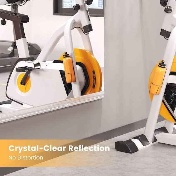 2 Pieces Rectangular Frameless HD Tempered Glass Wall Mounted Bathroom Vanity, Gym Dance Yoga Mirror - Image 2