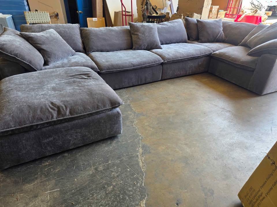 Sereen 6-piece Fabric Modular Sectional, Dark Gray - Image 7