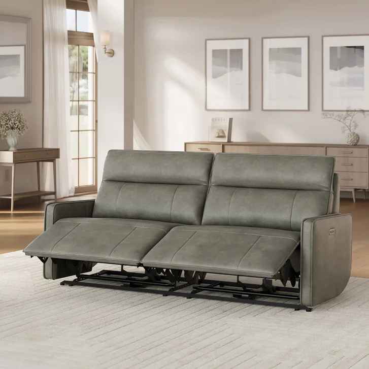 Henredon Keira Leather Zero-gravity Reclining Sofa - Image 2